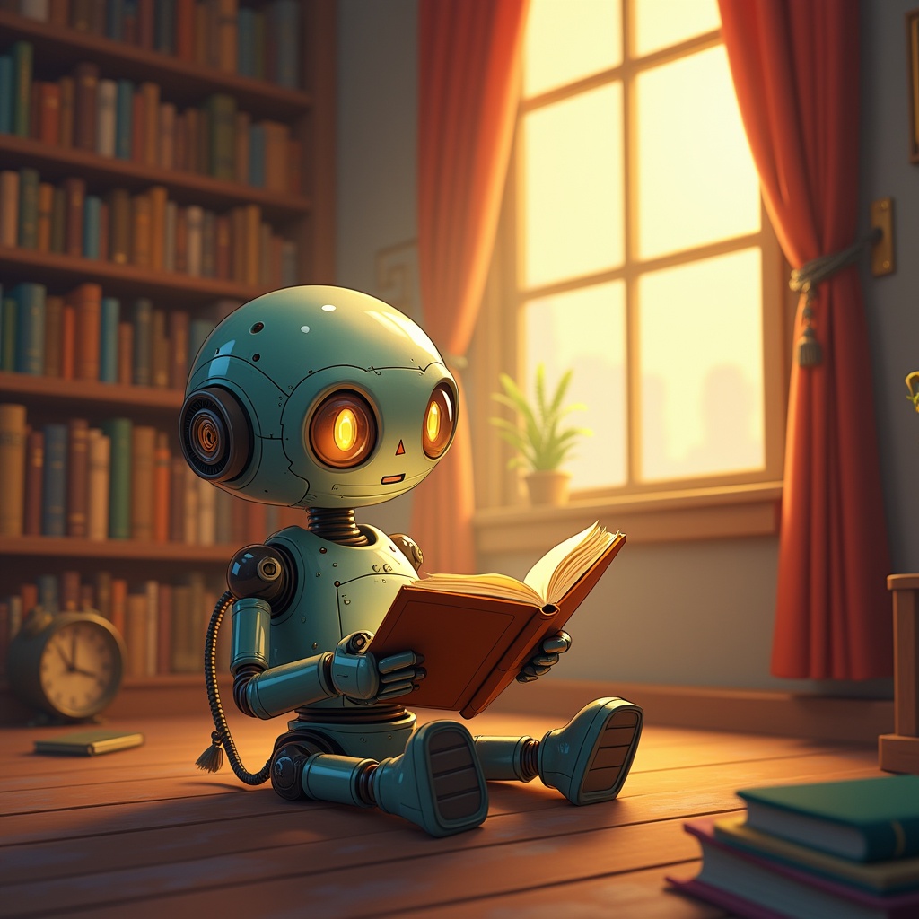 Robot karakter — mesekönyv stílus